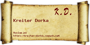 Kreiter Dorka névjegykártya